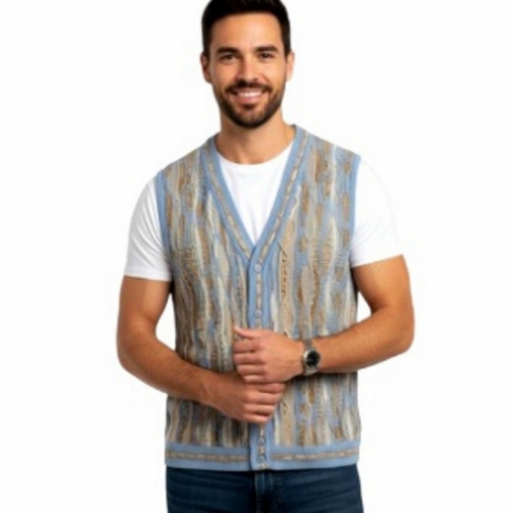 Purely Australian Clothing Co Pure New Wool Mens Sweater Vest Vintage 90s Large